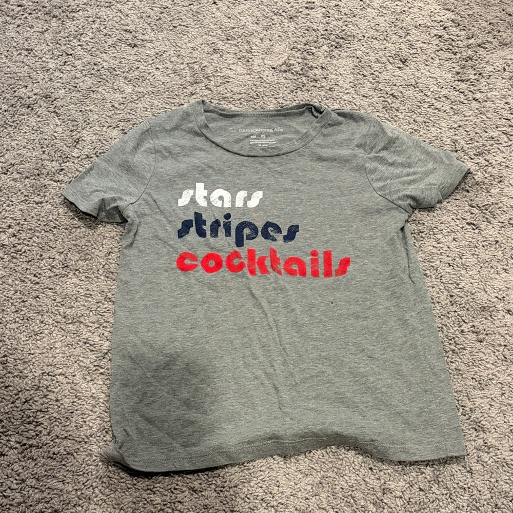 Gray T-Shirt with Colorful Text
